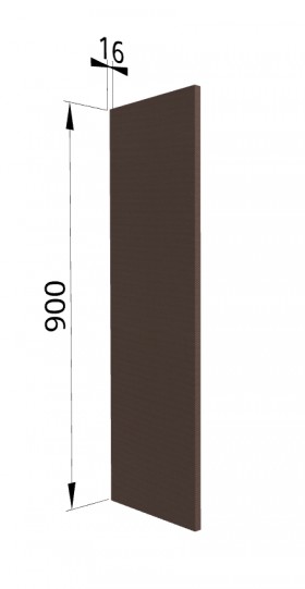 Панель торцевая ВП Квадро (для шкафа верхнего высокого) Шоколад кожа в Барнауле - barnaul.katalogmebeli.com | фото