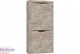 Шкаф 2-х створчатый комбинированный Хилтон (Дуб юкон/Гранж) в Барнауле - barnaul.katalogmebeli.com | фото 1