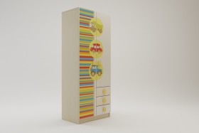 Шкаф 2-х створчатый с ящиками Клаксон (Бежевый/корпус Клен) в Барнауле - barnaul.katalogmebeli.com | фото