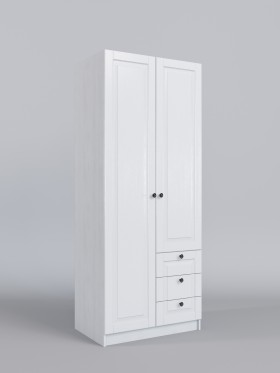 Шкаф 2-х створчатый с ящиками Классика (Белый/корпус Выбеленное дерево) в Барнауле - barnaul.katalogmebeli.com | фото 1