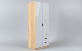 Шкаф 2-х створчатый с ящиками Лофт (Белый/корпус Дуб Сонома) в Барнауле - barnaul.katalogmebeli.com | фото 1