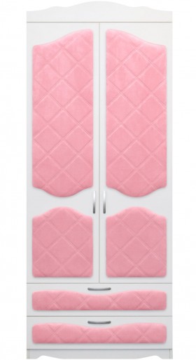 Шкаф 2-х створчатый с ящиками серии Иллюзия 36 Светло-розовый в Барнауле - barnaul.katalogmebeli.com | фото 1