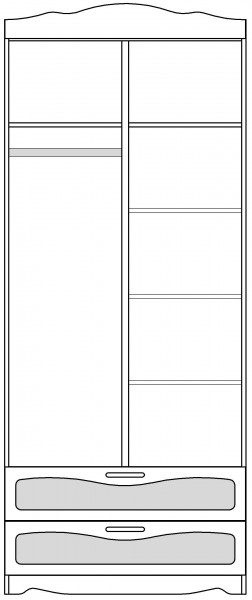 Шкаф 2-х створчатый с ящиками серии Иллюзия 71 Бордовый в Барнауле - barnaul.katalogmebeli.com | фото 4
