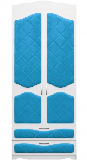 Шкаф 2-х створчатый с ящиками серии Иллюзия 84 Ярко-голубой в Барнауле - barnaul.katalogmebeli.com | фото