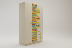 Шкаф 3-х створчатый с ящиками Клаксон (Бежевый/корпус Клен) в Барнауле - barnaul.katalogmebeli.com | фото