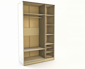 Шкаф 3-х створчатый с ящиками Клаксон (Бежевый/корпус Клен) в Барнауле - barnaul.katalogmebeli.com | фото 2