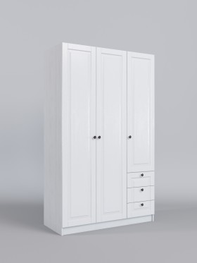 Шкаф 3-х створчатый с ящиками Классика (Белый/корпус Выбеленное дерево) в Барнауле - barnaul.katalogmebeli.com | фото