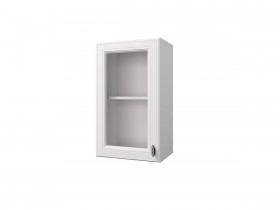 Шкаф 40 с витриной Ева (Белый Софт/Белый) в Барнауле - barnaul.katalogmebeli.com | фото