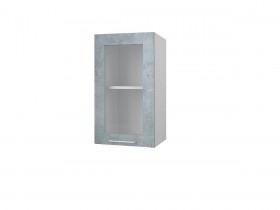 Шкаф 40 с витриной Лофт (Камень Оленна/Белый) в Барнауле - barnaul.katalogmebeli.com | фото
