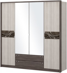 Шкаф четырехстворчатый с зеркалом Шк69.1 Николь в Барнауле - barnaul.katalogmebeli.com | фото