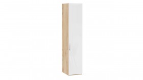 Шкаф для белья с 1 глухой дверью «Эмбер» Яблоня Беллуно/Белый глянец в Барнауле - barnaul.katalogmebeli.com | фото