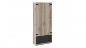 Шкаф для одежды комбинированный «Окланд» (Фон Черный/Дуб Делано) в Барнауле - barnaul.katalogmebeli.com | фото