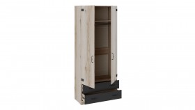 Шкаф для одежды комбинированный «Окланд» (Фон Черный/Дуб Делано) в Барнауле - barnaul.katalogmebeli.com | фото 2