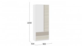 Шкаф для одежды комбинированный «Сканди» Дуб Гарден/Белый/Глиняный серый в Барнауле - barnaul.katalogmebeli.com | фото 4