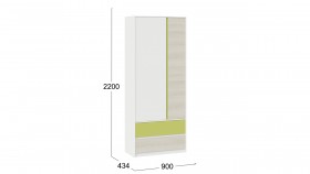 Шкаф для одежды комбинированный «Сканди» Дуб Гарден/Белый/Зеленый в Барнауле - barnaul.katalogmebeli.com | фото 5