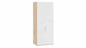 Шкаф для одежды с 2 глухими дверями «Эмбер» Яблоня Беллуно/Белый глянец в Барнауле - barnaul.katalogmebeli.com | фото