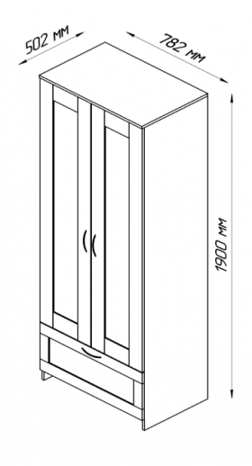 Шкаф двухдверный Сириус с 1 ящиком белый в Барнауле - barnaul.katalogmebeli.com | фото 2