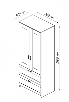 Шкаф двухдверный Сириус с 2 ящиками дуб венге в Барнауле - barnaul.katalogmebeli.com | фото 3