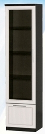 Шкаф средний с ящиком и стеклодверью ДЛЯ ГОСТИНОЙ ШСЯС-450 Венге/Дуб выбеленный в Барнауле - barnaul.katalogmebeli.com | фото