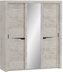 Шкаф трехдверный Соренто с раздвижными дверями Дуб бонифаций/Кофе структурный матовый в Барнауле - barnaul.katalogmebeli.com | фото 1