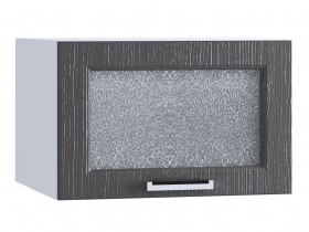 Шкаф верхний горизонтальный со стеклом 510, ШВГС 510 (Клен серый/корпус белый) в Барнауле - barnaul.katalogmebeli.com | фото