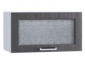 Шкаф верхний горизонтальный со стеклом 600, ШВГС 600 (Клен серый/корпус белый) в Барнауле - barnaul.katalogmebeli.com | фото