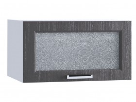 Шкаф верхний горизонтальный со стеклом 610, ШВГС 610 (Клен серый/корпус белый) в Барнауле - barnaul.katalogmebeli.com | фото