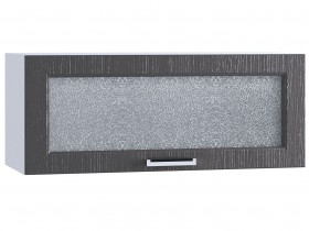 Шкаф верхний горизонтальный со стеклом 800, ШВГС 800 (Клен серый/корпус белый) в Барнауле - barnaul.katalogmebeli.com | фото
