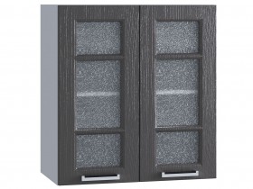 Шкаф верхний со стеклом 600, ШВС 600 (Клен серый/корпус белый) в Барнауле - barnaul.katalogmebeli.com | фото