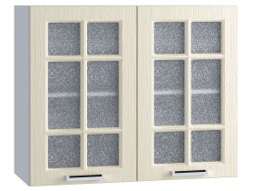 Шкаф верхний со стеклом 800, ШВС 800 (Клен кремовый/корпус белый) в Барнауле - barnaul.katalogmebeli.com | фото