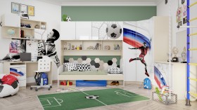 Система хранения над кроватью Футбол ЧМ (Белый/корпус Клен) в Барнауле - barnaul.katalogmebeli.com | фото 2