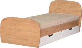 Скай М13 Кровать с ящиками 800*2000 (дуб бунратти/белый глянец) в Барнауле - barnaul.katalogmebeli.com | фото