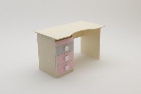 Стол (столешница с выемкой) Грэйси (Розовый/Серый/корпус Клен) в Барнауле - barnaul.katalogmebeli.com | фото 2