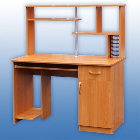 Компьютерный стол 1 с надстройкой (Венге/Дуб выбеленный) в Барнауле - barnaul.katalogmebeli.com | фото 3