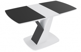 Стол обеденный «Гарда» Тип 1 (Белый/Стекло матовое черный графит) в Барнауле - barnaul.katalogmebeli.com | фото 5