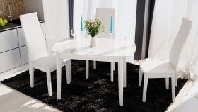 Стол обеденный «Портофино» (Белый глянец/Стекло белое) в Барнауле - barnaul.katalogmebeli.com | фото