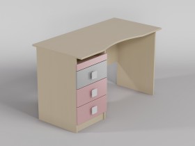 Стол (столешница с выемкой) Грэйси (Розовый/Серый/корпус Клен) в Барнауле - barnaul.katalogmebeli.com | фото